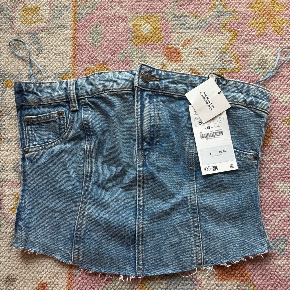 ZARA Jean tube top